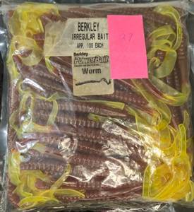 lot 35 image: 100 approx 10 Berkley Power Worms Pumpkin 1 Chart