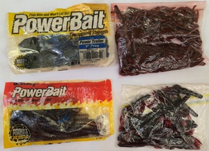 lot 40 image: Lot of Berkley Power Bait 4 & 3 Craws & 3 Frog Trailer