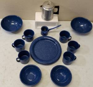 lot 47 image: Dishes & Coffee Pot Ideal for Camping (View Photos)