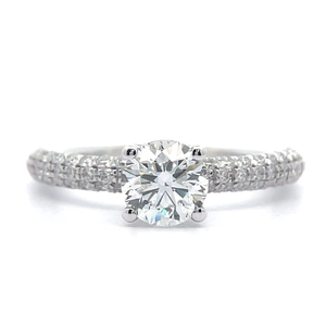 lot 7 image: NEW 1.50 Carat Pav Diamond Hidden Halo Ring in 14k White Gold $3,550 Retail VIDEO