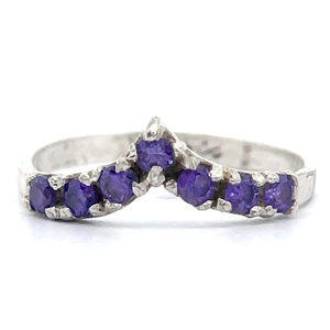 lot 44 image: Estate Treasure Amethyst Chevron Stacking Ring VIDEO