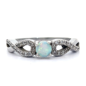 lot 41 image: White Opal Infinity Symbol Estate Ring VIDEO
