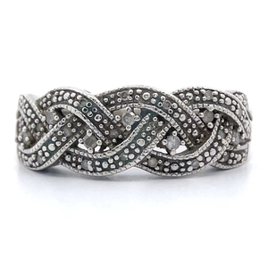 lot 36 image: Diamond Interwoven Basket Weave Vintage Style Ring VIDEO