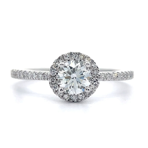 lot 12 image: 0.75 Carat Diamond Pav&nbspHalo Ring in 14k White Gold $1,999 Retail VIDEO