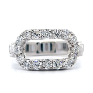 lot 19 image: NEW Contemporary 1.07 Carat PavDiamond Paperclip Ring VIDEO
