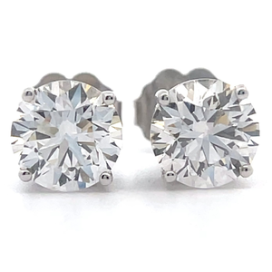 lot 6 image: NEW 2 Carat Diamond Round Solitaire Stud Earrings in 14k White Gold $3,999 Retail VIDEO