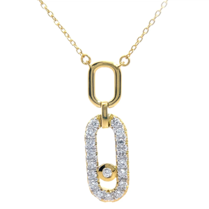 lot 31 image: Contemporary Pav Diamond Paperclip Chain Necklace VIDEO