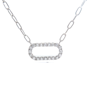 lot 17 image: NEW 1.25 Carat Pav Diamond Paperclip Chain Necklace VIDEO