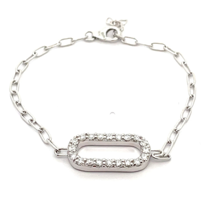 lot 18 image: NEW 1.25 Carat Pav Diamond Paperclip Chain Bracelet VIDEO
