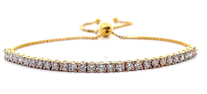 lot 21 image: NEW 2 Carat Diamond Tennis Chain Adjustable Bolo Bracelet $1,795 Retail VIDEO