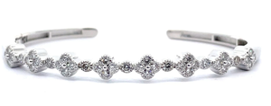 lot 31A image: NEW 1.50 Carat Diamond Flower Delicate Bangle Bracelet Cuff Retail $995 VIDEO