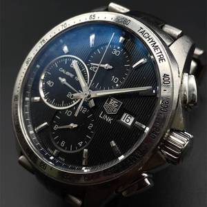 lot 57B image: Tag Heuer Link Automatic Chronograph - 43mm Stainless Steel (Model CAT2010)  VIDEO 
