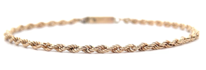 lot 55B image: Classic & Slim Rope Chain Bracelet in 14k Yellow Gold VIDEO