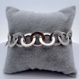 lot 59B image: MADE IN ITALY Chic Eternity Circular Link Bracelet VIDEO