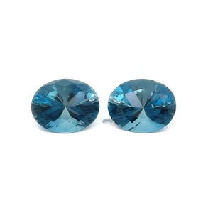 lot 75B image: 6.31 Carat Matched Pair London Blue Topaz  10x8mm Ovals  VIDEO 