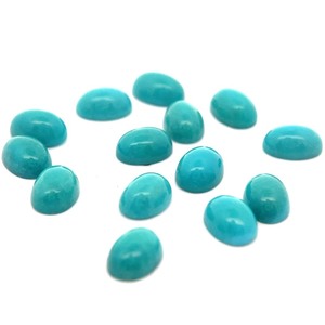 lot 76B image: 12.60 Carat Lot of Matching Turquoise Ovals  14 Stones  VIDEO 
