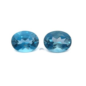 lot 78B image: 4.50 Carat Matched Pair London Blue Topaz  9x7mm Ovals  VIDEO 