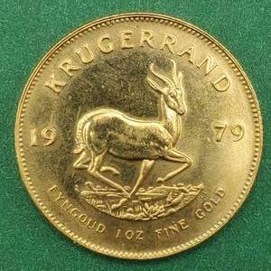 lot 7 image: 1979 Gold Kruggerand 1 toz Fine Gold, South Africa