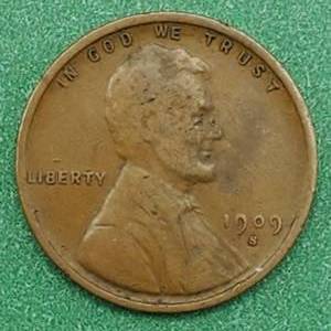 lot 9 image: 1909 S VDB Lincoln Cent Full Wheat Lines KEY