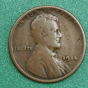 lot 12 image: 1914-D Lincoln Cent Rare KEY Great Color