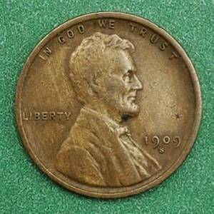 lot 13 image: 1909-S Lincoln Cent KEY Full Wheat Lines