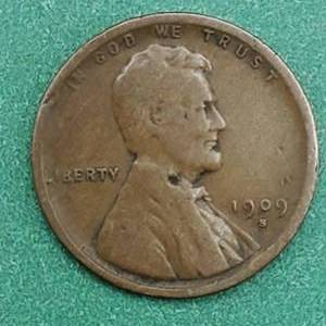 lot 15 image: 1909-S Lincoln Cent KEY 80% Wheat Lines