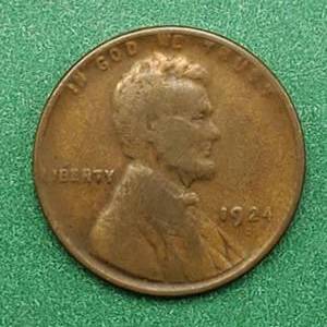lot 16 image: 1924-D Lincoln Cent KEY Nice Color