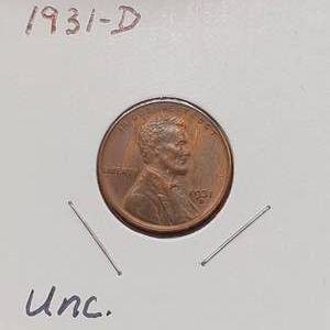 lot 33 image: 1931-D Lincoln Cent Higher Grade