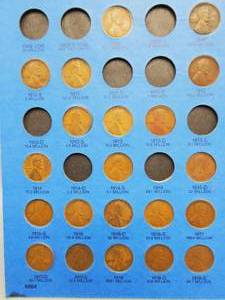 lot 37 image: Lincoln Cents in Folder Incl 1910-S,1912-S, 1914-S, 1915-S, etc.
