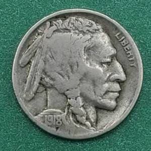 lot 56 image: 1918-D Buffalo Nickel Full Date