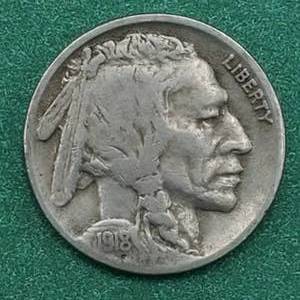 lot 57 image: 1918-S Buffalo Nickel Full Date