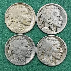 lot 61 image: 1923, 1923-S, 1924-D, 1924-S Buffalo Nickels