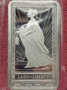 lot 70 image: 10 Troy Oz .999 Silver Bar Lady of Liberty in Original Pkg