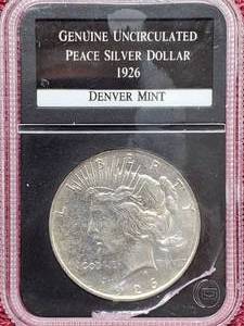lot 114 image: 1923-D Silver Peace Dollar Unc.