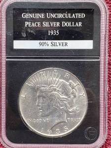 lot 116 image: 1935-S Silver Peace Dollar Unc.