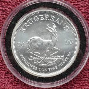 lot 120 image: 1 Troy Oz Silver 2020 Krugerrand