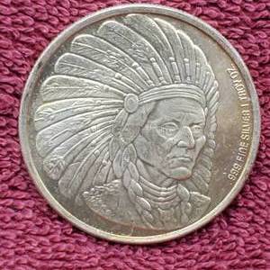 lot 135 image: 1 Troy Oz Silver Round Indian Chief