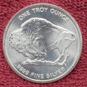 lot 225 image: 1 Troy Oz Silver Buffalo Round