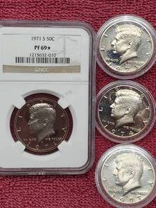 lot 325 image: 4 Kennedy Half Dollar Proof Clad 1971-S, 1973-S, 1974-S & 1977-S