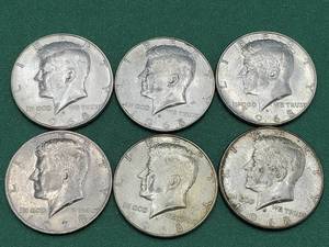 lot 339 image: 6 40% Silver Kennedy Half Dollars