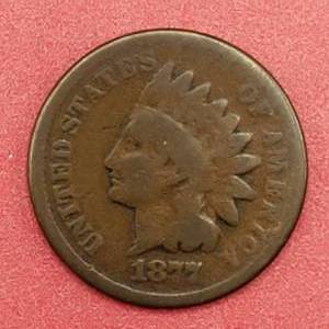 lot 15A image: 1877 Indianead Cent KEY Great Color Problem Free
