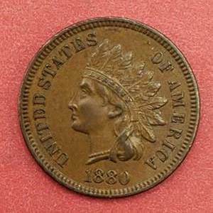 lot 15D image: 1880 Indianhead Cent Very High Grade Beautiful