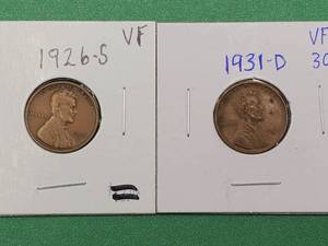 lot 367 image: 1926-S & 1931-D Lincoln Cents Higher Grade