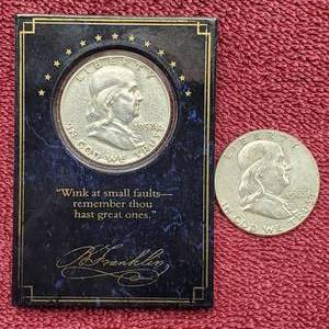 lot 373 image: 2 90% Silver Franklin Half Dollars