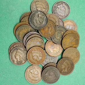 lot 380 image: 30 Indianhead Cents Many Better Grades
