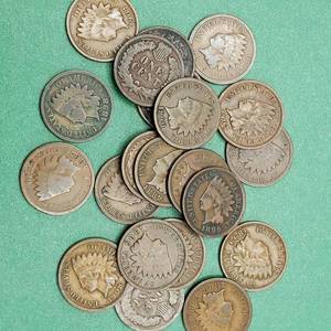lot 381 image: 22 Indianhead Cents Many Better Grades