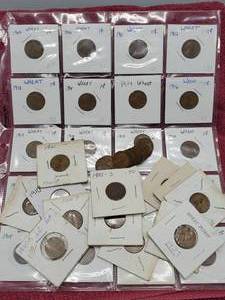 lot 385 image: 48 Teens & 20s Lincoln Wheat Cents Many Better Grades PLUS 230 Memeorial and Later Cents