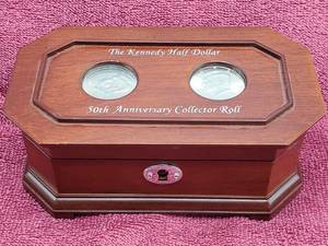 lot 389 image: Danbury Mint 50th Anniversary Kennedy Clad Half Dollar Roll in Box