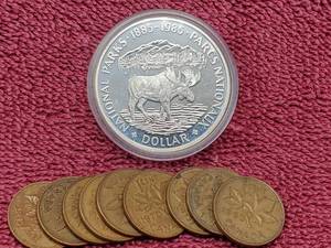 lot 393 image: 50% Silver Canada Dollar & 8 Copper Cents