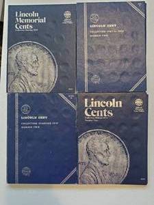 lot 394 image: 4 Lincoln Cent Albums Lots of Wheats and Uncs see Photos